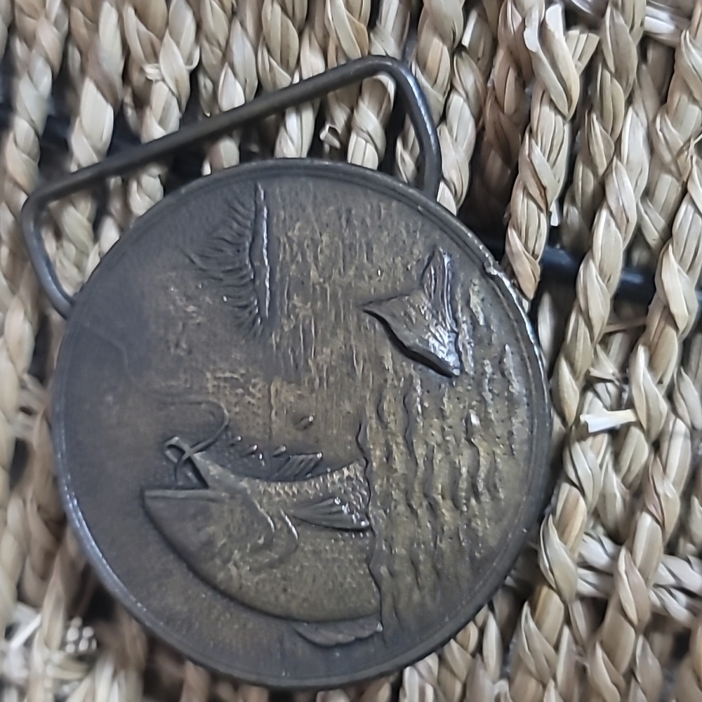 Tiffany studio bass fish belt buckle